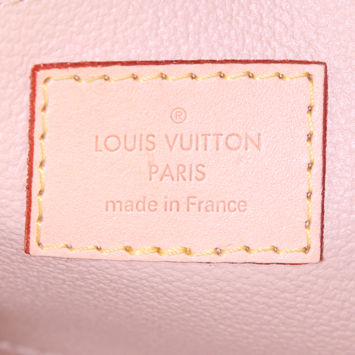 Louis Vuitton Pochette cosmétique undefined in tela monogram marrone e pelle naturale - Detail D3