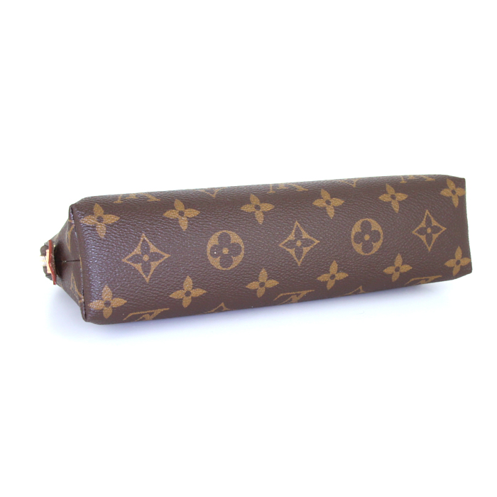 Louis Vuitton Pochette cosmétique undefined en lona Monogram marrón y cuero natural - Detail D4