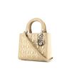 Dior Lady Dior medium model handbag in beige patent leather - 00pp thumbnail