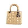 Dior Lady Dior medium model handbag in beige patent leather - 360 thumbnail