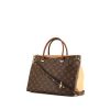 Bolso de mano Louis Vuitton Pallas modelo mediano en lona Monogram marrón y cuero beige - 00pp thumbnail