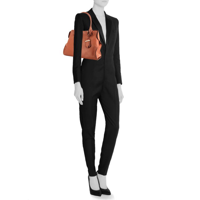 Sac cabas Tod's en cuir marron - Detail D1