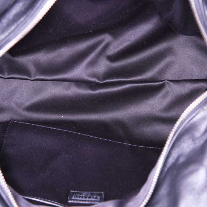 Versace pouch in black velvet and black leather - Detail D2