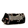 Bolsito de mano Versace en terciopelo negro y cuero negro - Detail D4 thumbnail