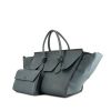 Celine Tie Bag medium model handbag in grey blue grained leather - 00pp thumbnail