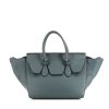 Celine Tie Bag medium model handbag in grey blue grained leather - 360 thumbnail