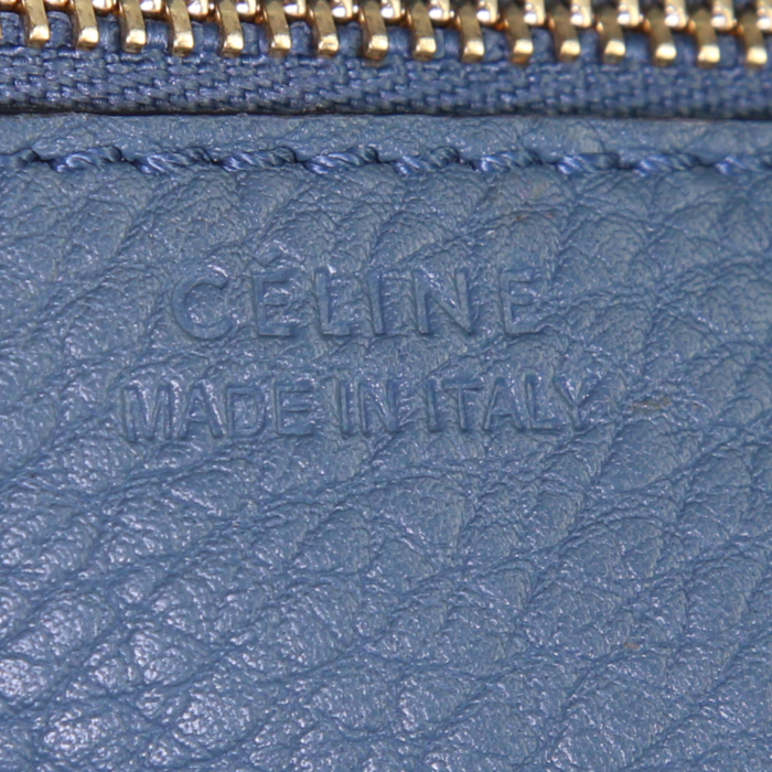 Bolso de mano Celine Tie Bag modelo mediano en cuero granulado azul gris - Detail D3