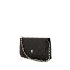 Pochette Chanel Wallet on Chain en cuir grainé matelassé noir - 00pp thumbnail