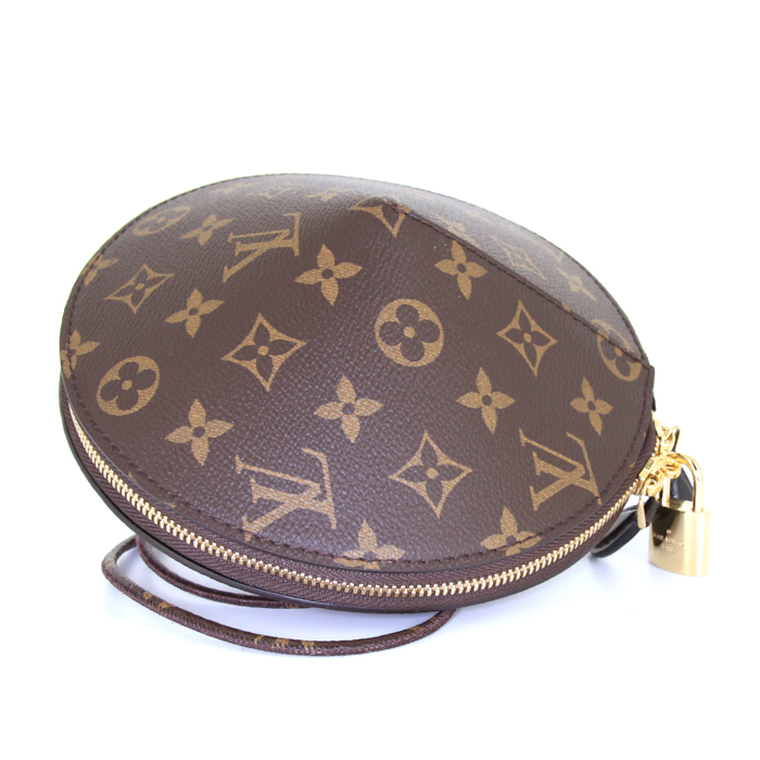 Minaudière Louis Vuitton Toupie en toile monogram marron - Detail D4