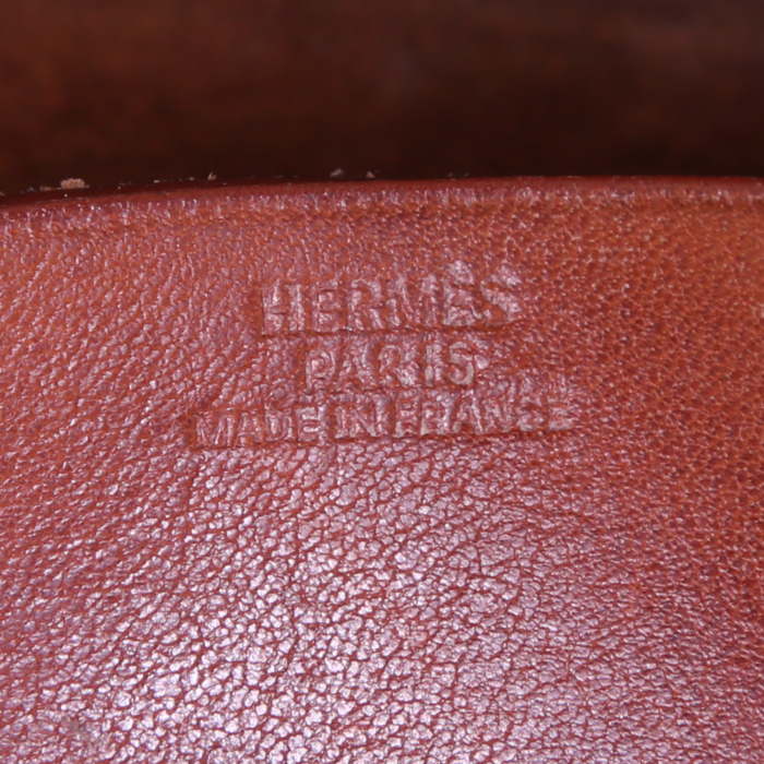 Bolsito-cinturón Hermès Floride en cuero Barenia marrón - Detail D3