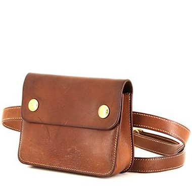Bolsito-cinturón Hermès Floride en cuero Barenia marrón