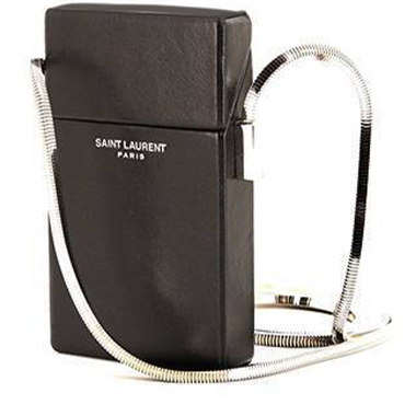 Estuche para cigarillos Saint Laurent Smoking Box en cuero negro