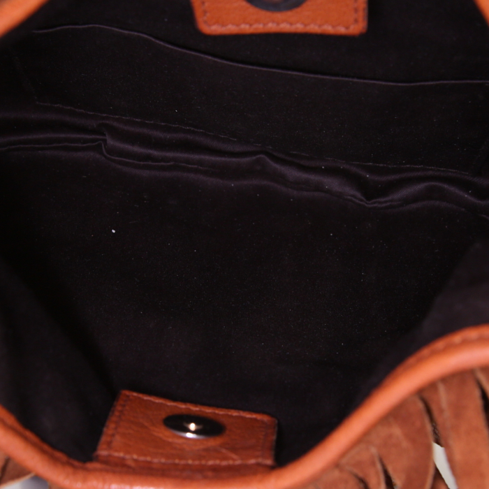 Borsa Yves Saint Laurent Mombasa in camoscio marrone - Detail D2