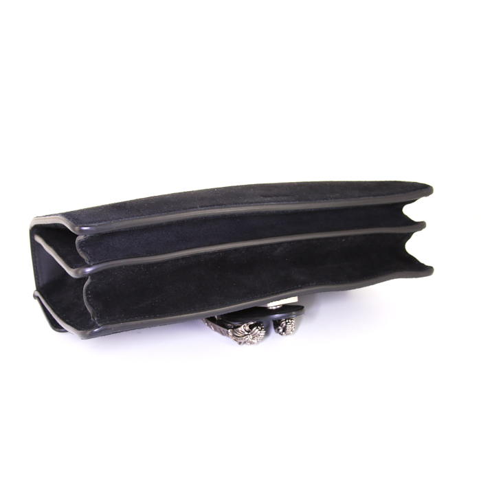 Gucci Dionysus handbag in suede and black leather - Detail D5
