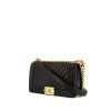 Chanel Boy shoulder bag in black quilted grained leather - 00pp thumbnail