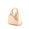 Dior Lady Dior medium model handbag in varnished pink leather cannage - 00pp thumbnail