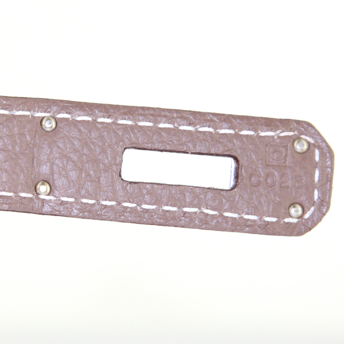 Sac à main Hermes Birkin 35 cm en cuir togo étoupe - Detail D4