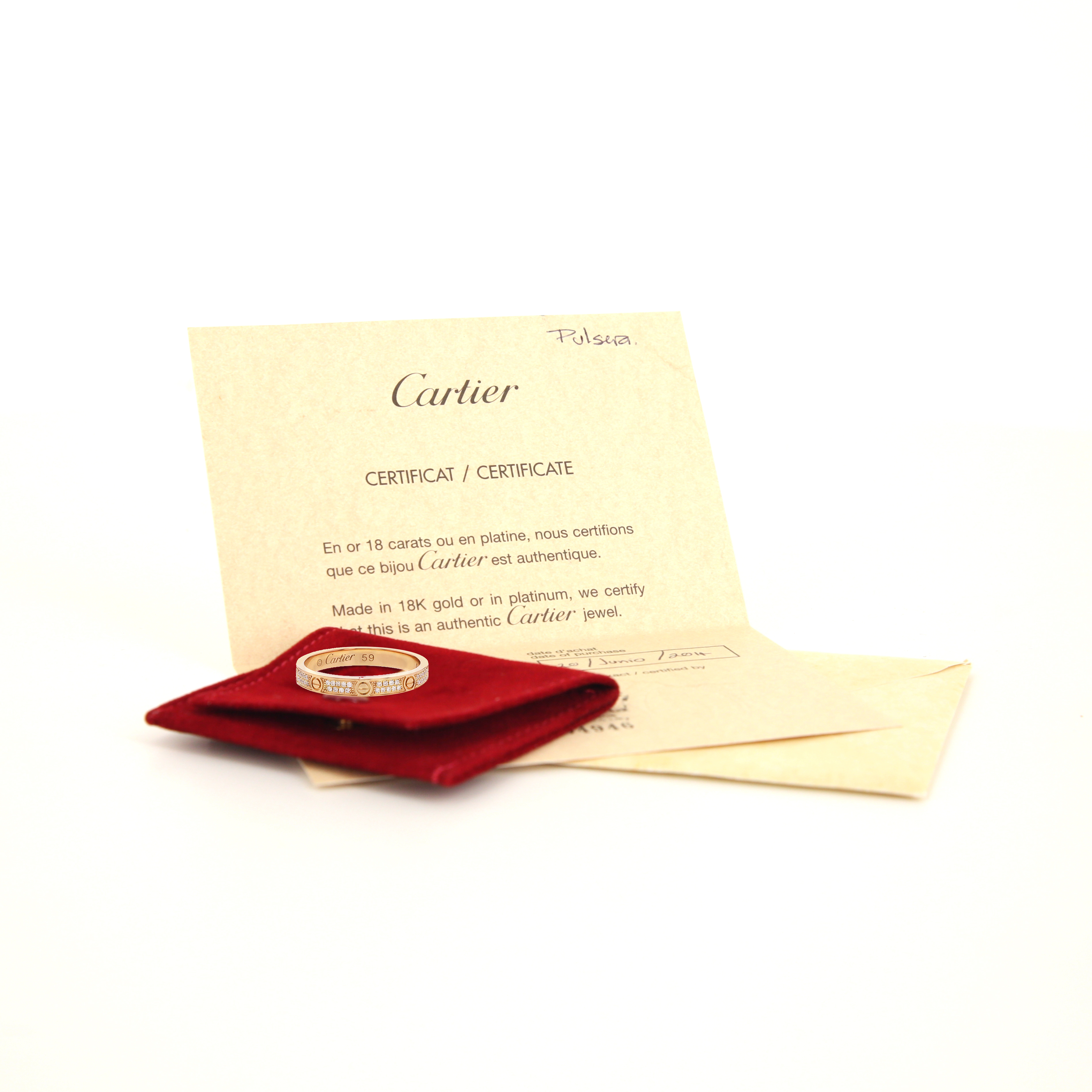 Anello Cartier Love modello piccolo in oro giallo e diamanti - Detail D2