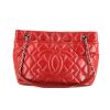 Chanel Soft CC handbag in red quilted grained leather - 360 thumbnail