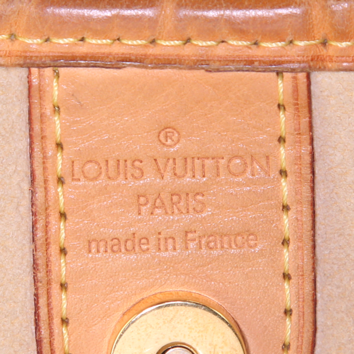 Louis Vuitton Galliera handbag in azur damier canvas and natural leather - Detail D3