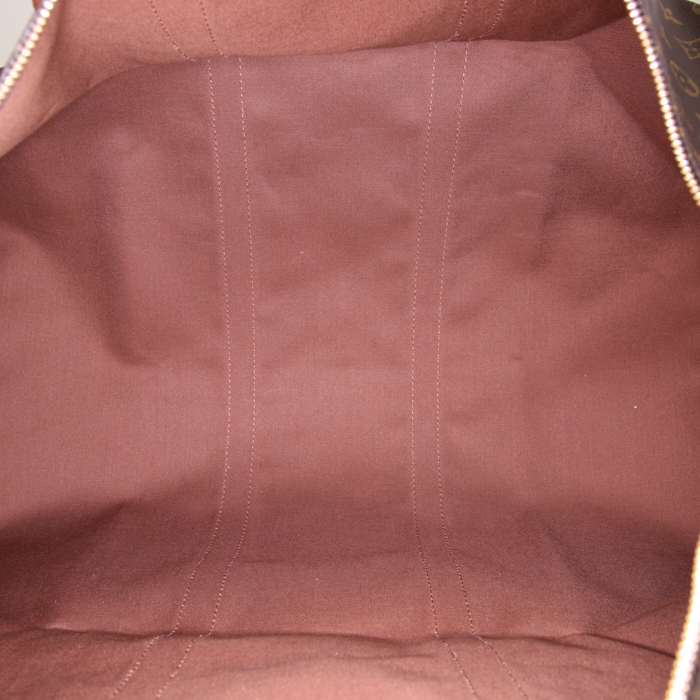 Louis Vuitton  Keepall 55 travel bag  in brown monogram canvas  and natural leather - Detail D2