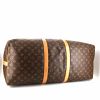 Borsa da viaggio Louis Vuitton Keepall 60 cm in tela monogram cerata marrone e pelle naturale - Detail D5 thumbnail