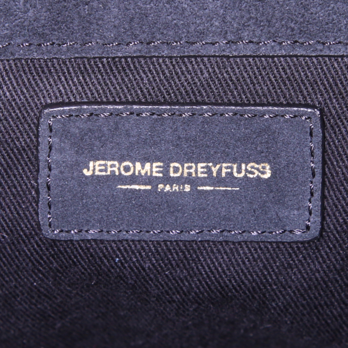 Sac cabas Jerome Dreyfuss Maurice en daim noir - Detail D4