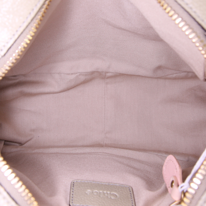 Chloé Paraty small model shoulder bag in green Lichen leather - Detail D3