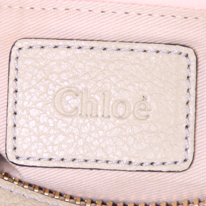 Chloé Paraty small model shoulder bag in green Lichen leather - Detail D4