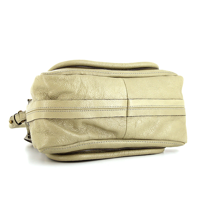 Chloé Paraty small model shoulder bag in green Lichen leather - Detail D5
