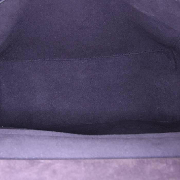 Dolce & Gabbana Sicily Soft handbag in anthracite grey suede and anthracite grey leather - Detail D3
