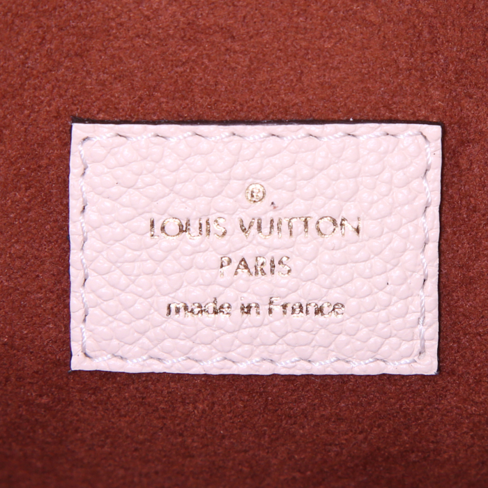 Borsa a tracolla Louis Vuitton Metis in pelle monogram con stampa color crema e pelle marrone - Detail D4