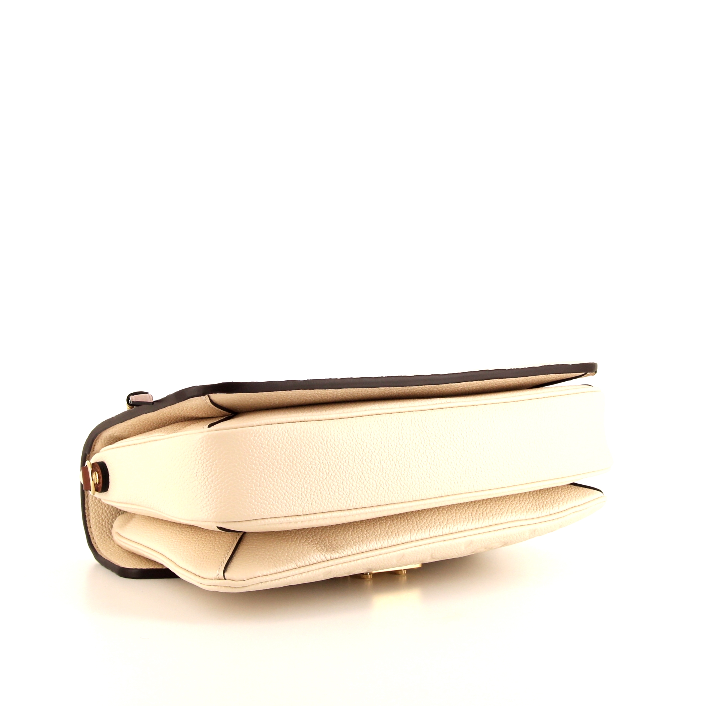 Louis Vuitton Metis shoulder bag in cream color empreinte monogram leather and brown leather - Detail D5