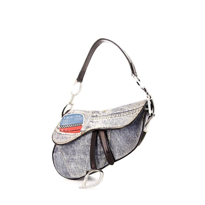 Saddle handbag Dior Navy in Denim  Jeans  28661997