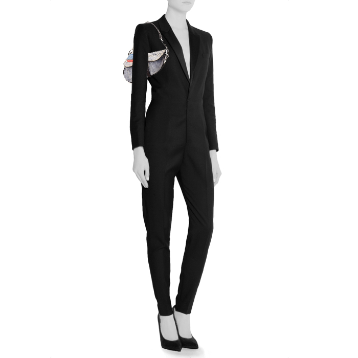 Bolso de mano Dior Saddle en lona denim azul y cuero negro - Detail D1