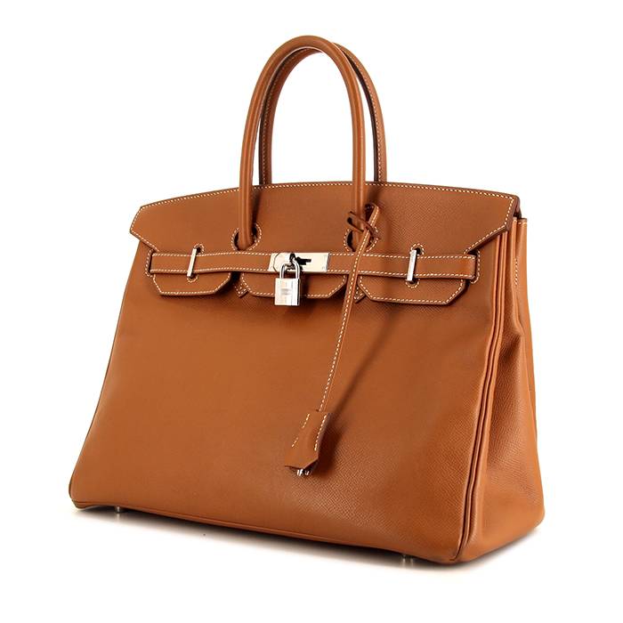 Hermes pre-owned neutral 2008 Birkin 35 Bag in Epsom leather