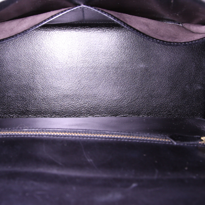Bolso de mano Hermes Kelly 32 cm en cuero box negro - Detail D3