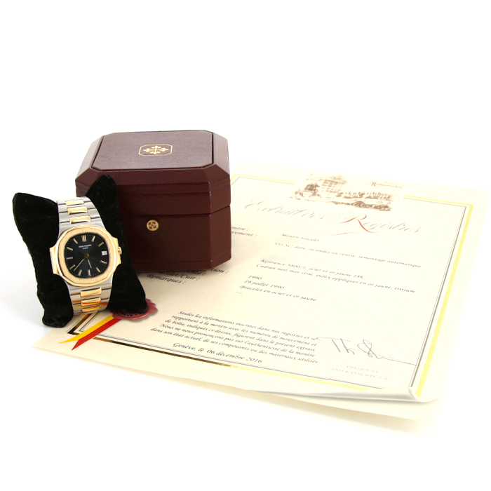 Montre Patek Philippe Nautilus en or et acier Ref :  3800 Vers  1990 - Detail D2