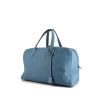 Hermes Victoria travel bag in blue togo leather - 00pp thumbnail