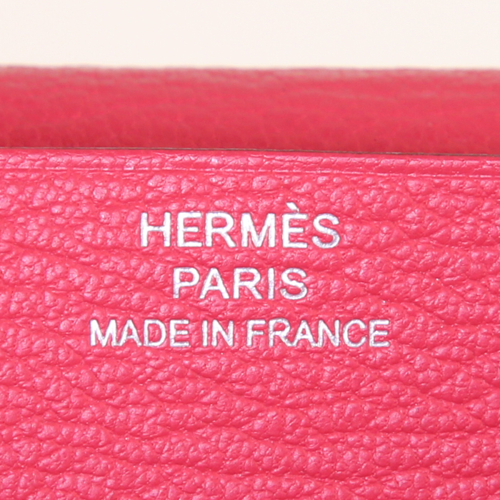 Portefeuille Hermès Béarn en autruche Bougainvillier - Detail D3