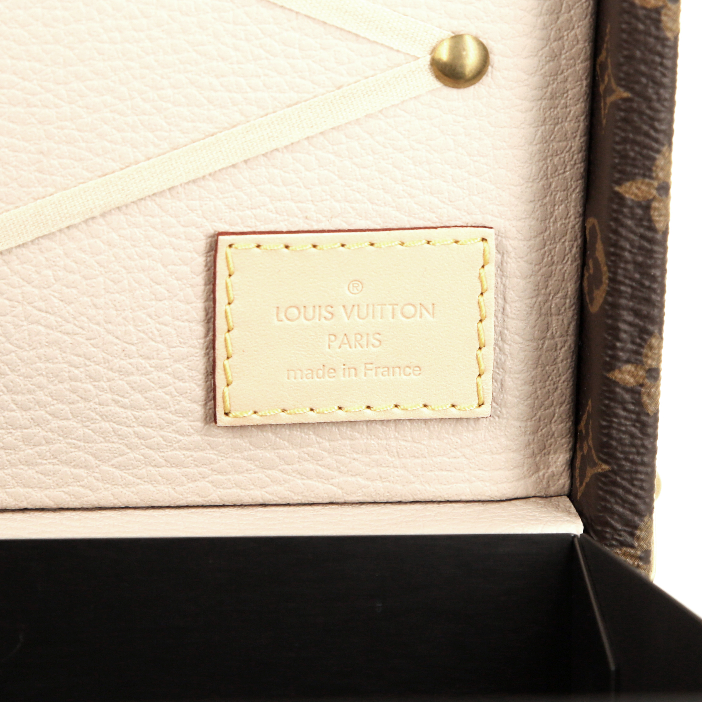 Louis Vuitton Malle Fleurs trunk in monogram canvas and natural leather - Detail D2