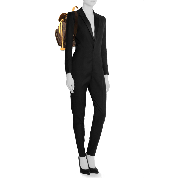 Zaino Louis Vuitton Bosphore Backpack in tela monogram marrone e pelle naturale - Detail D1