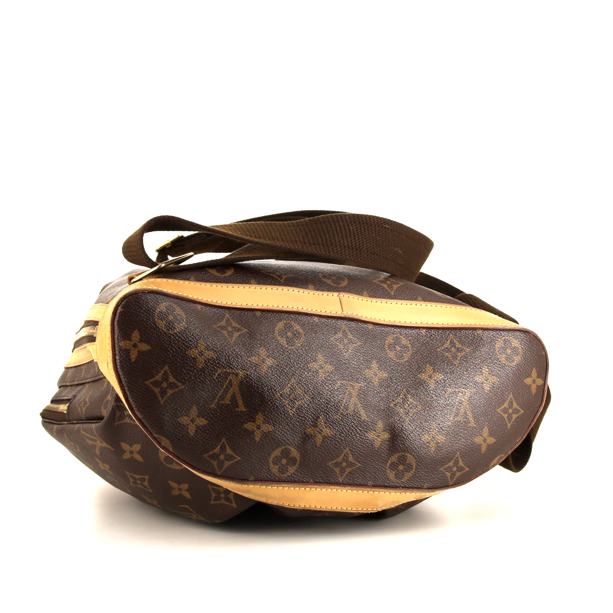 Zaino Louis Vuitton Bosphore Backpack in tela monogram marrone e pelle naturale - Detail D4