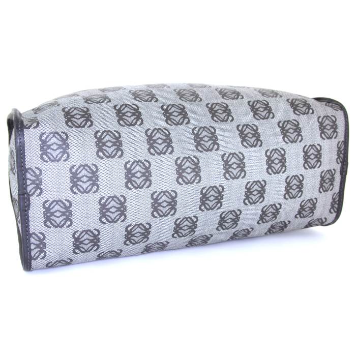 Bolso de mano Loewe Amazona en lona Monogram gris y cuero negro - Detail D4