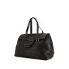 Fendi Big Mama handbag in black braided canvas and black leather - 00pp thumbnail