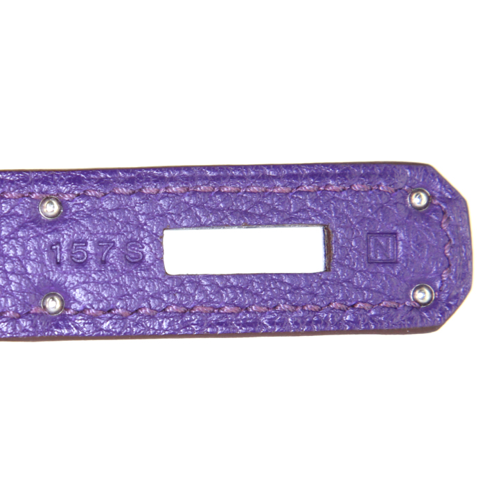 Borsa Hermes Birkin 35 cm in pelle togo viola - Detail D4