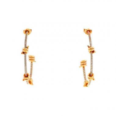 Paire de créoles Lorenz Baümer Fil d'Amour moyen modèle en or rose et diamants
