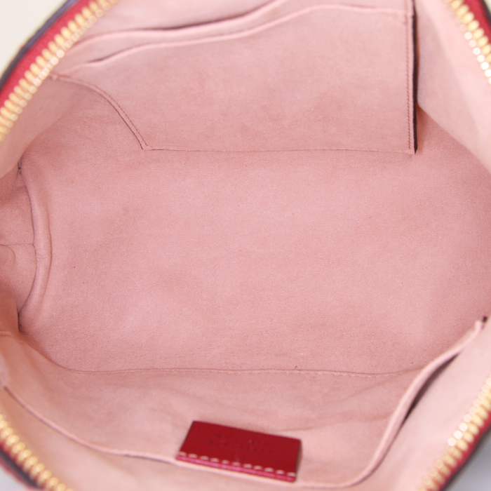 Gucci Ophidia shoulder bag in blue suede and red leather - Detail D2
