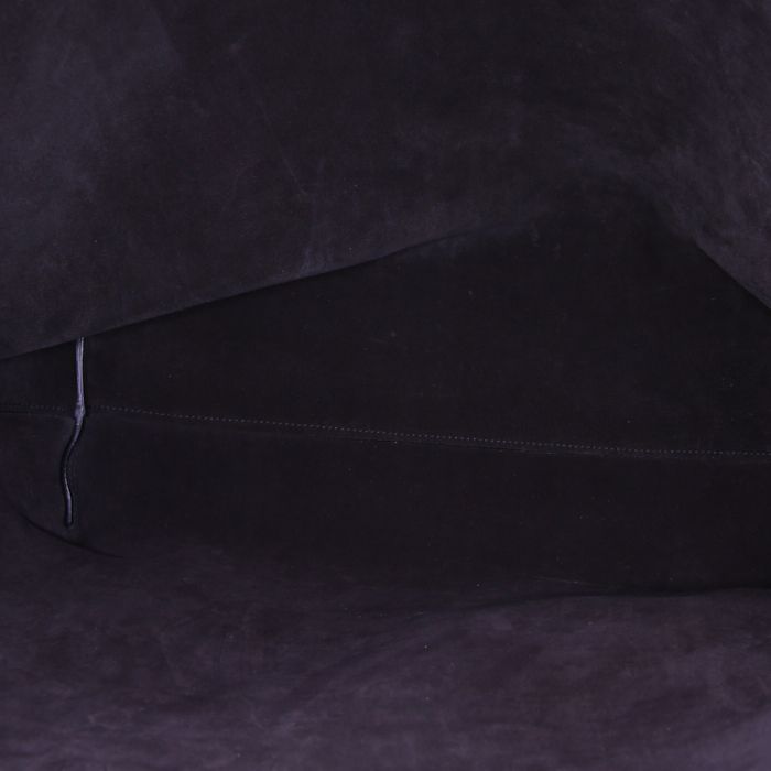 Shopping bag Saint Laurent Shopping in pelle nera simil coccodrillo - Detail D2
