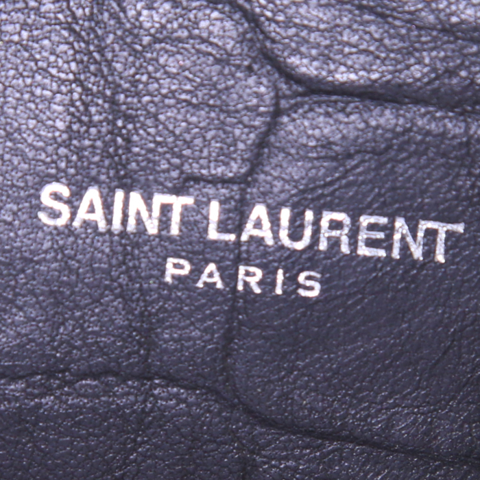 Shopping bag Saint Laurent Shopping in pelle nera simil coccodrillo - Detail D3
